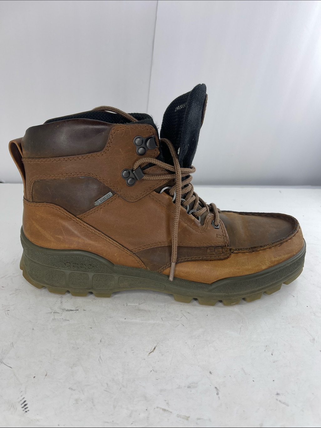 Ecco Brown And Dark Brown Leather Hiking Boot